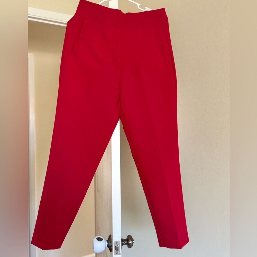 Zara High-Waist pants in Vibrant Red ❤️